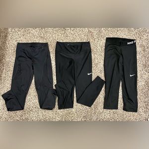 Women’s small Nike Leggings. 2 full length 1 capri length. $15 for all 3!